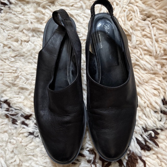 Robert Clergerie Paris Black Leather Slingback Flatform shoes - Picture 3 of 8